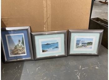 3 Beautiful Coastline Scapes Beautifully Framed And Matted