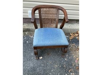 Unusual Antique Oak Short Captain's Chair