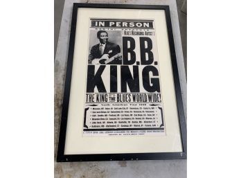B.B.  King Vintage Style Poster Framed And Matted