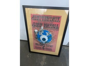 Vintage Jimi Hendrix Concert Poster Framed And Matted