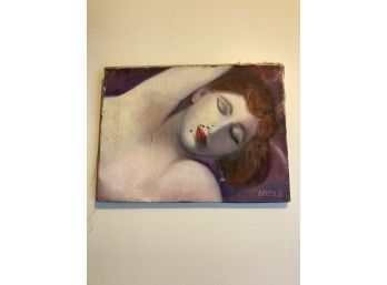 Vintage Signed Oil On Canvas Of A Nude Woman Signed Spiegler?