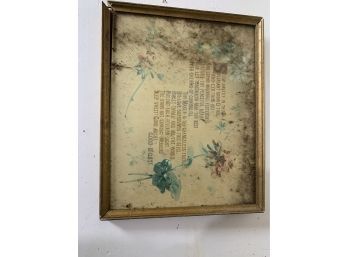 Feel Good Picture In Antique Wooden Frame. Barn Find As Found!