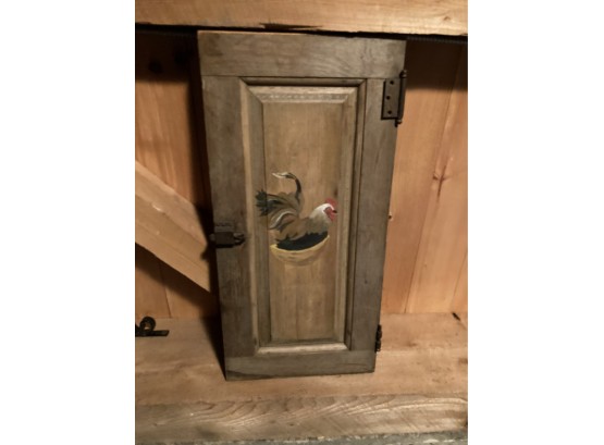Cute Antique Cabinet Door With A Hand Painted Chicken. Great Country Dcor Piece!