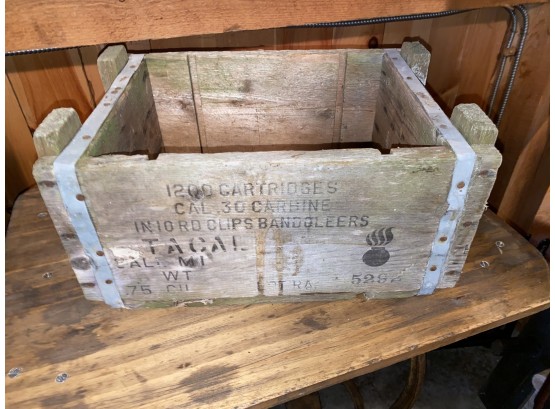 Vintage Military Wooden Ammo Crate