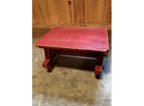 Cute Vintage Kids Wooden Red Toy Picnic Table
