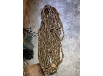 About 150 Ft Of Vintage Heavy Duty Rope In Very Good Condition
