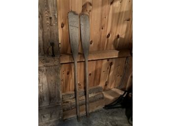 Pair Of Antique Home Made Primitive Rowing Boat Oars Great Decor Piece