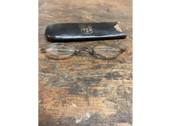 Antique 1800's Metal Eye Glasses A P Hendrick Optician