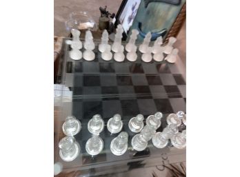 Awesome Glass Chess Set And Glass Board