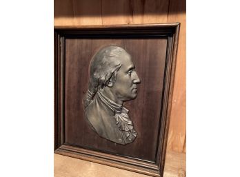 Incredible Antique Bronze George Washington Wall Relief By C.calverley From Houdons Bust 1877 Deep Well Frame