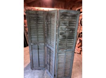 Unique 4 Panel Room Divider  Made From Rustic Shudders, Great Unique Piece