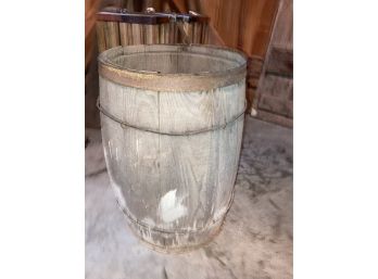 Antique Rustic Small Nail Barrel With Iron Straps