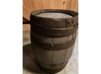 Antique Wooden Keg Barrel With Iron Straps Good Condition