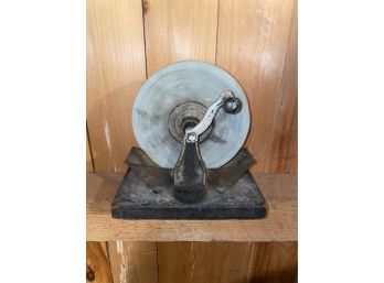 Antique Hand Turned Grinding And Sharping Wheel Awesome Decor!