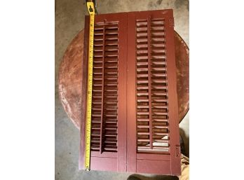 Cute Pair Of Small Red Antique Shutters