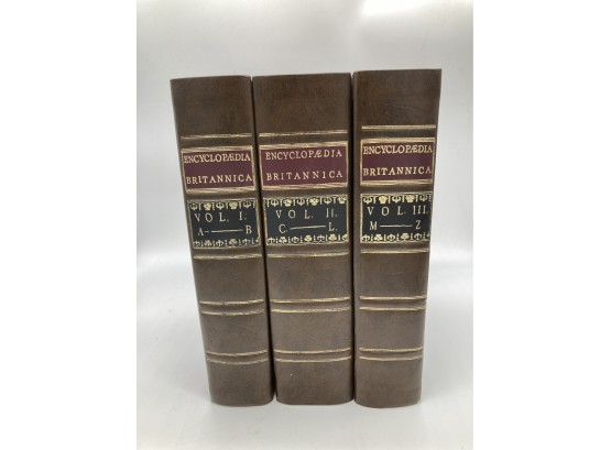 1771 Encyclopedia Britannica Complete 3 Volume Leather Compete Set W. 160 Copperplates - Reproduction