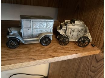 US Mail Model Car And Stage Coach Banks