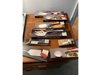 Lot Of 18 Silver Plate Serving Pieces New In Box