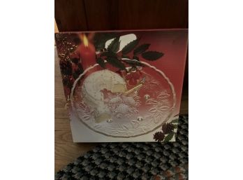 Studio Nova Deck The Halls Round Crystal Platter 14 Inches Never Used In Its Box!