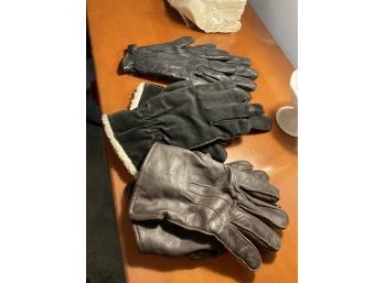 Vintage Size 10 Leather And Faux Leather Gloves