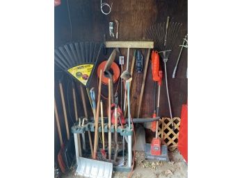 Large Lot Of Outdoor Tools & Tool Holder