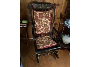 Vintage Hitchcock Style Rocking Chair With Removable Cushions