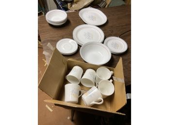 Large Lot Of Corelle Plates And Cups