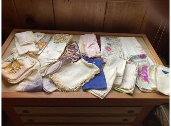 Large Lot Of Hand Embroidered Napkins