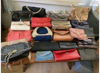 Lot Of 21 Vintage Handbags And Clutches