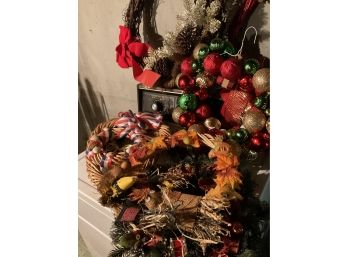 Large Lot Of Festive Wreaths For Every Occasion