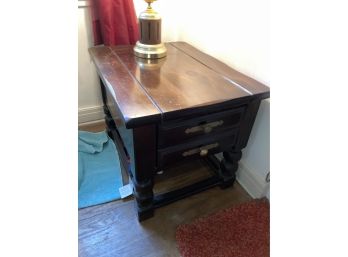 Single Drawer Size Table With Brass Pulls Great Storage!