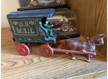 U.S. Mail Cast Iron Horse And Buggy