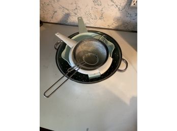 Lot Of Colanders And Mesh Strainers