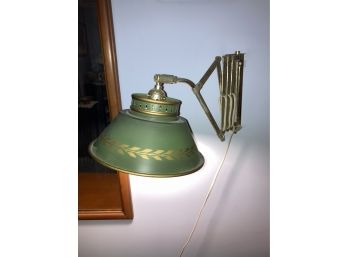 Vintage Extendable Tole Ware Wall Lamp