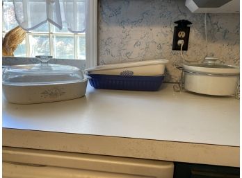Ceramic Bakeware And Lidded Casserole Dishes, Including Corning Ware