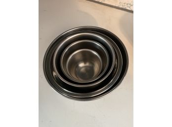 Lot Of 5 Stainless Steel Mixing Bowls