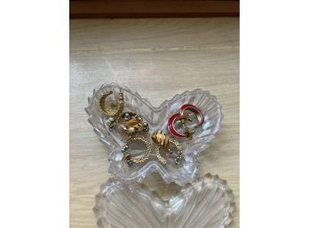 Crystal Butterfly With Vintage Earrings.