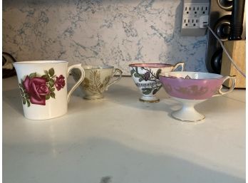 Lot Of 4 Fine China Antique & Vintage Teacups & Mug