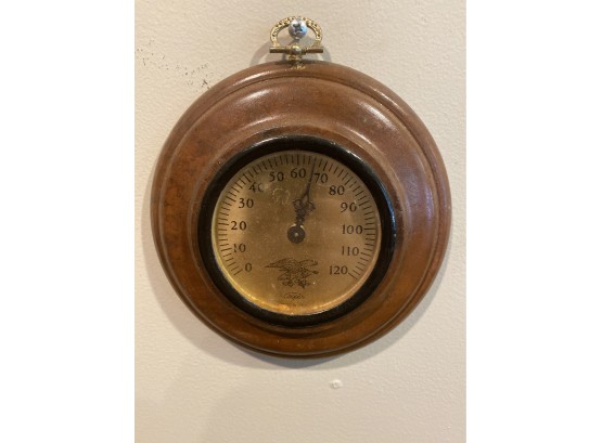 Wooden Cooper Thermometer Made In USA With Eagle Detail