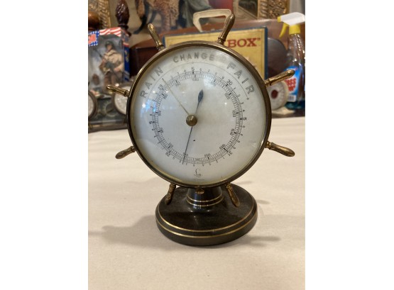Vintage Swift Ship Wheel Desk Barometer