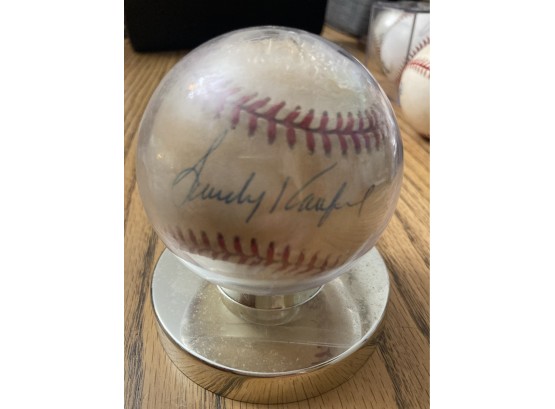 Signed Sandy Koufax Baseball In Raised Display Case