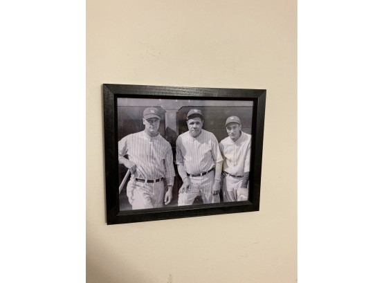 Babe Ruth, Lou Gehrig, Tony Lazzeri Photo Print Framed