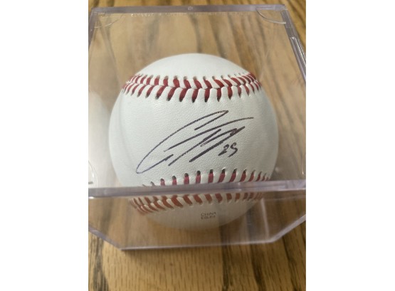 Signed Gleybar Torres Baseball In Protective Case