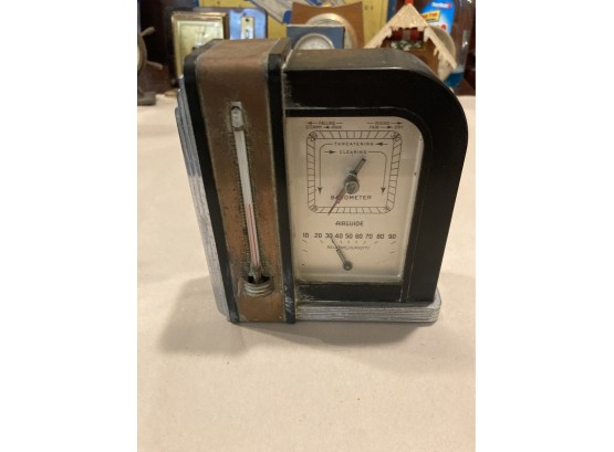 Antique Art Deco Airguide Trio Barometer