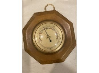 Vintage Octagonal Wooden Barometer Made In Germany