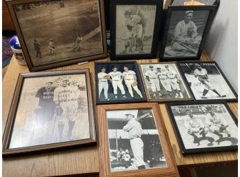 Lot Of 9 Baseball Photos Mostly Yankees
