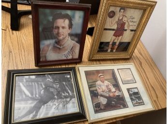 Lot Of 5 Vintage Sports Pictures, With Signatures
