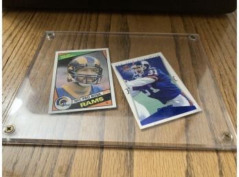 Nolan Cromwell And Jason Sehorn Football Cards In Plastic Case