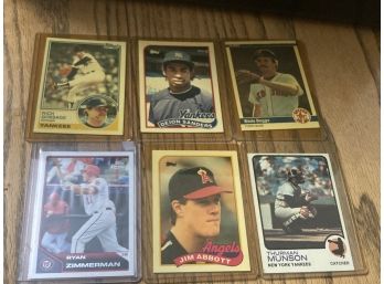 Lot Of 6 Collectible Baseball Cards In Protective Cases