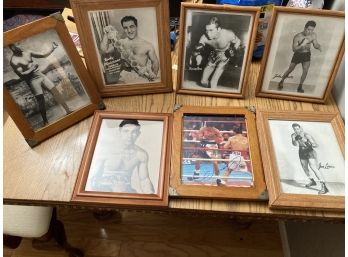 Lot Of 7 Vintage Boxing Photos Framed